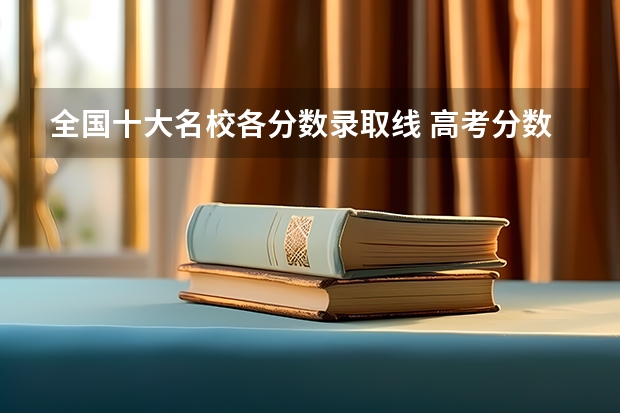 全国十大名校各分数录取线 高考分数线排名