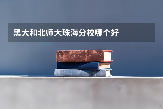 黑大和北师大珠海分校哪个好
