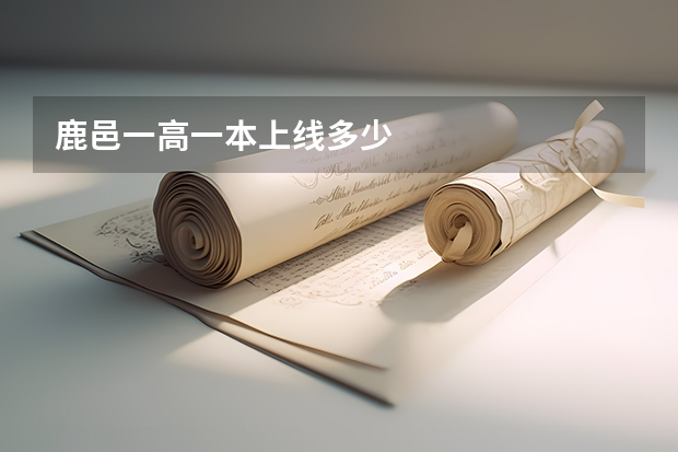 鹿邑一高一本上线多少