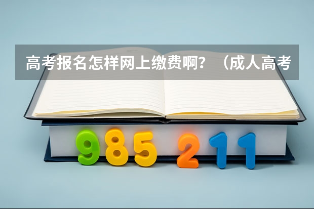 高考报名怎样网上缴费啊？（成人高考报名时间2024年）