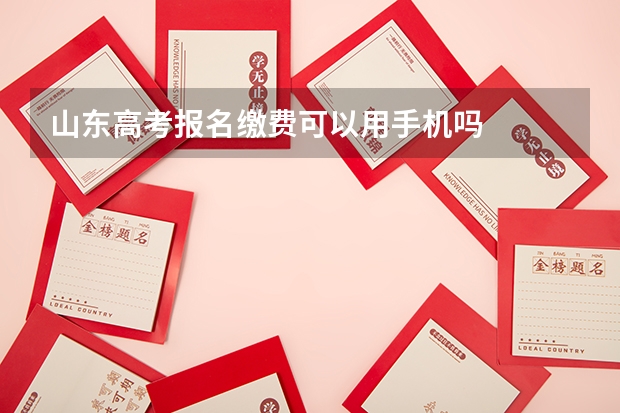 山东高考报名缴费可以用手机吗