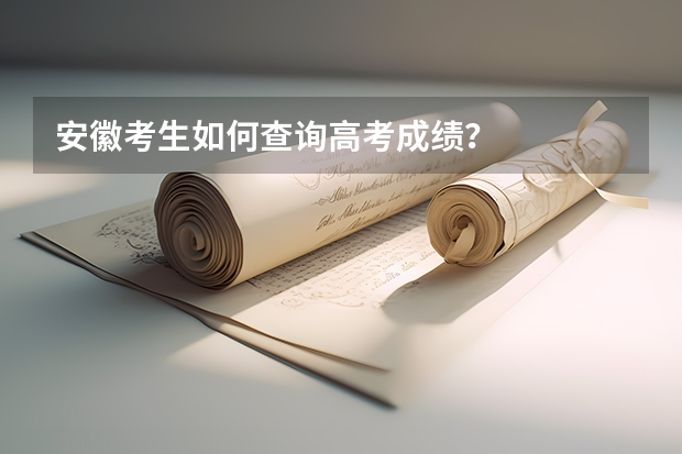 安徽考生如何查询高考成绩？