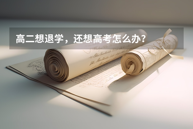 高二想退学，还想高考怎么办？