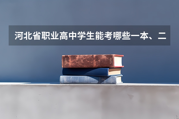 河北省职业高中学生能考哪些一本、二本大学？