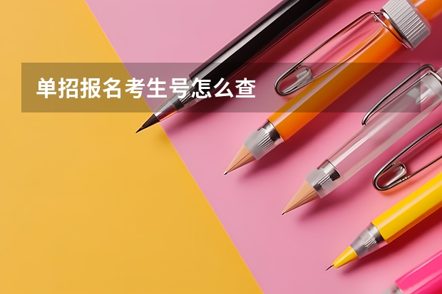 单招报名考生号怎么查