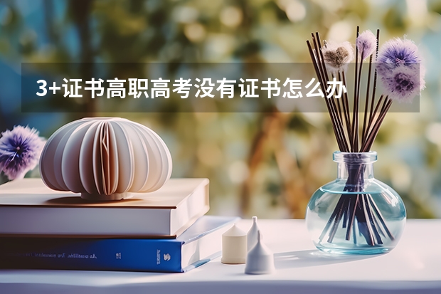 3+证书高职高考没有证书怎么办